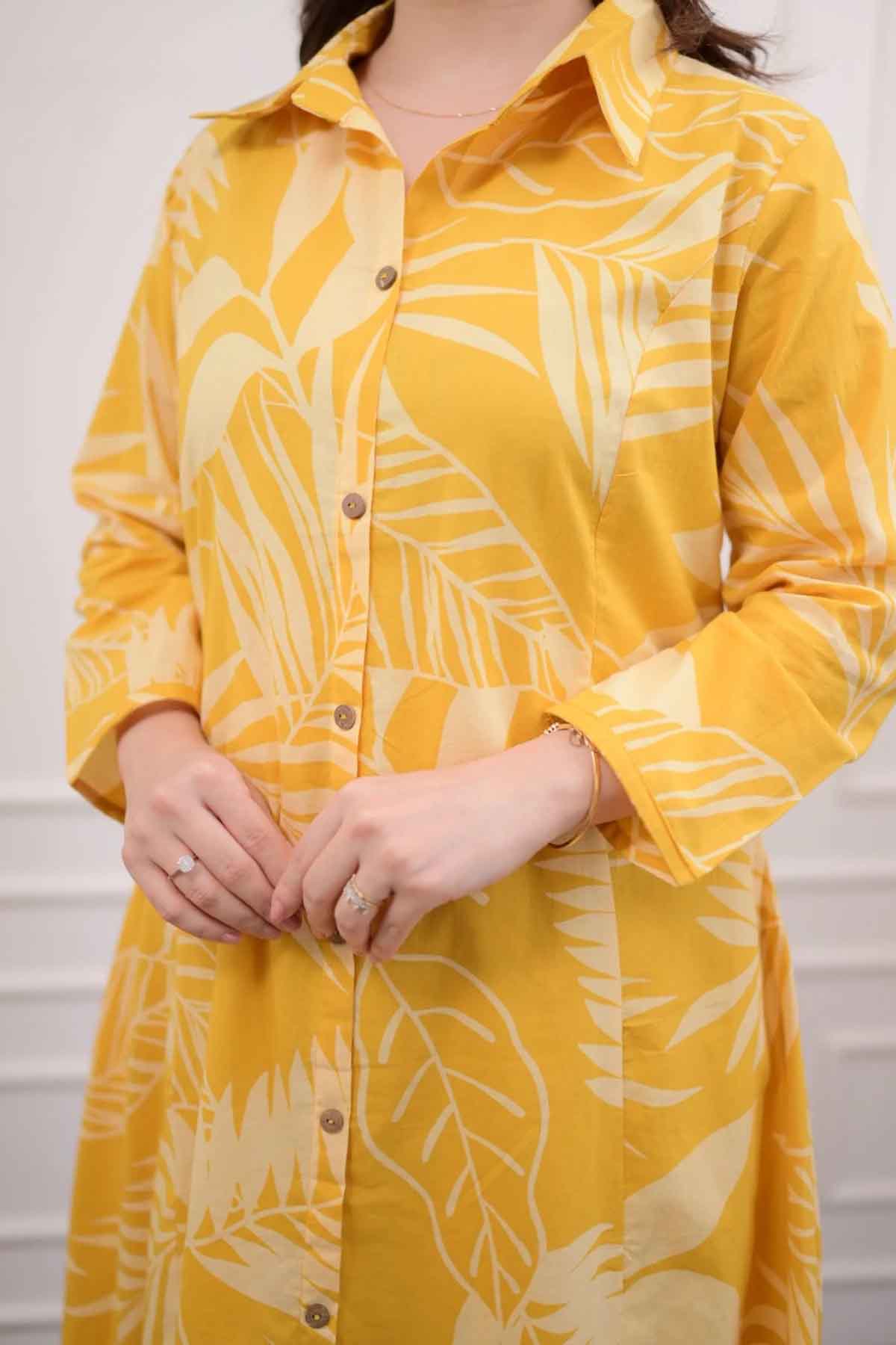 tropical yellow cotton co-ord set-everyday fresh look