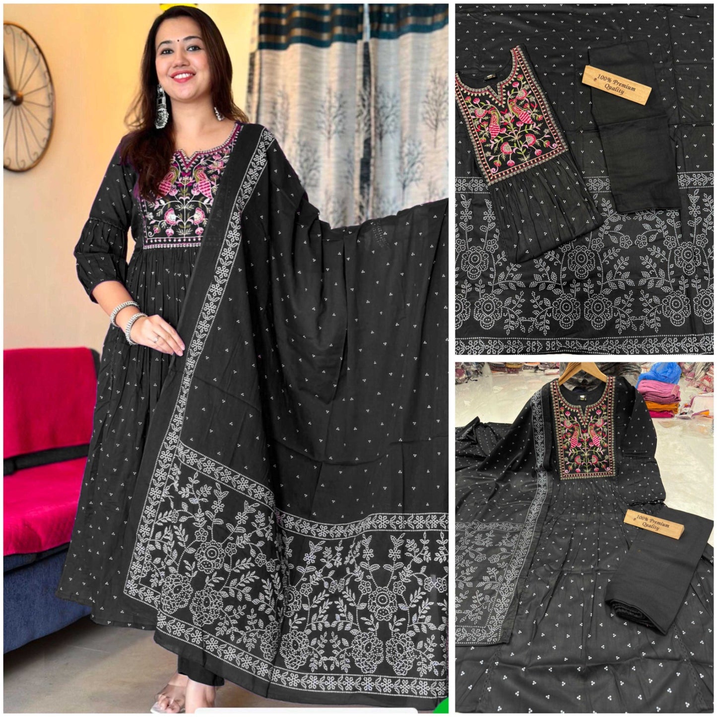 Rose pink kashmiri embroidery work suit