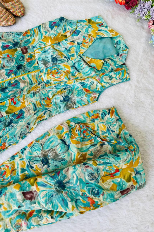 Western style co-ord set floral print