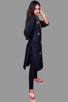 designer black kurti with multicolor thread embroidery