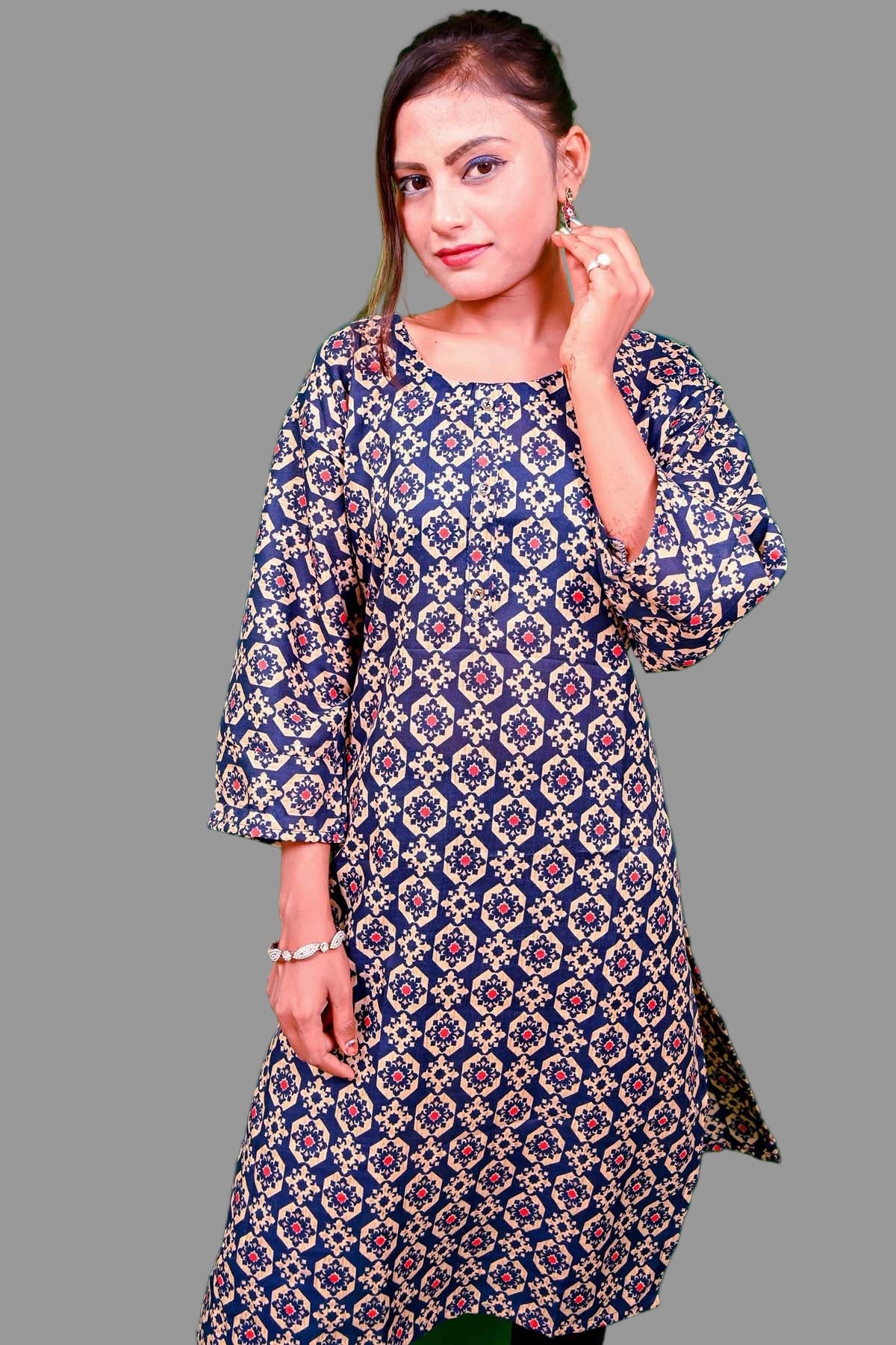comfort fit printed kurti for everyday style