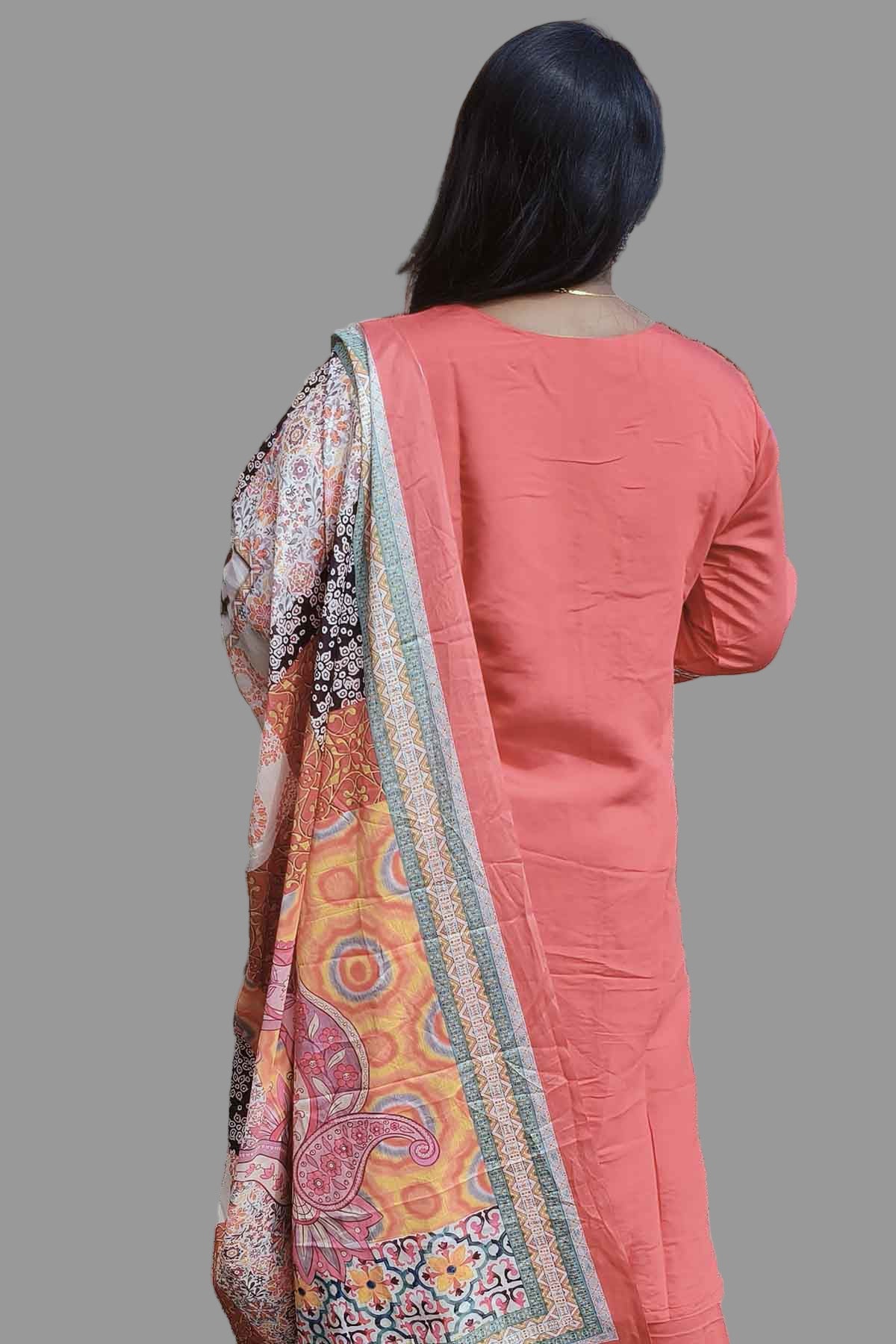 festive red kurti set with shimmering silver work